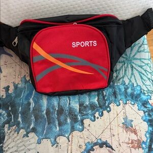 SPORTS Red and Black Men's Belt Bag